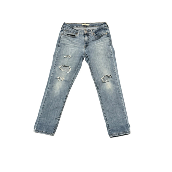 Levi’s Denim - Levi’s Women’s Boyfriend Cropped Medium Wash Distressed Jeans Size 27x27​​​​